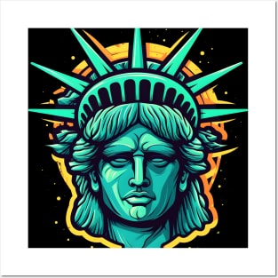 4th of July Holiday Patriotic Lady Liberty Posters and Art